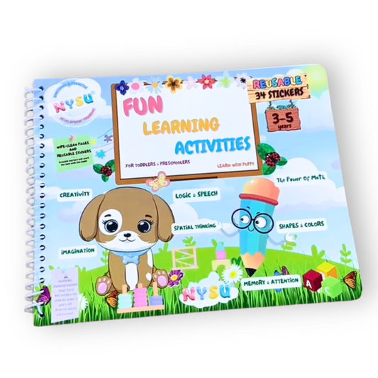Learn with Puppy. Fun Learning Activities Book with REUSABLE Stickers and WIPE-CLEAN Pages