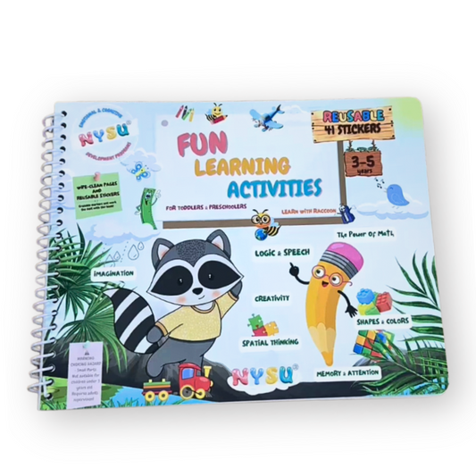 Learn with Raccoon. Fun Learning Activities Book with REUSABLE Stickers and WIPE-CLEAN Pages
